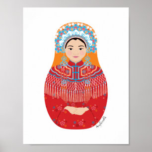 Affiche de Matriochka de mariée chinoise