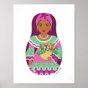 Affiche de Matriochka Violette Cubaine