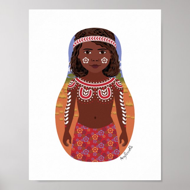 Affiche de Matryoshka aborigène australienne (Devant)