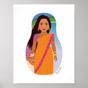 Affiche de Matryoshka mauricienne et indienne