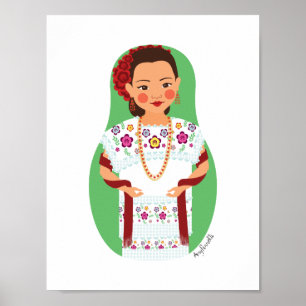 Affiche de Matryoshka mexicaine de Yucatan