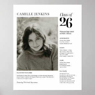 Affiche de mémoire de photo de senior de la promot