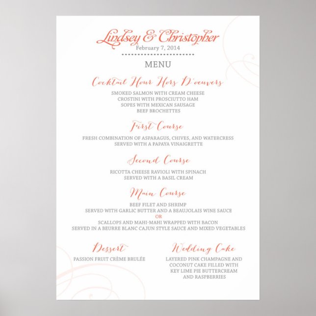 Affiche de menu de Lindsey (Devant)