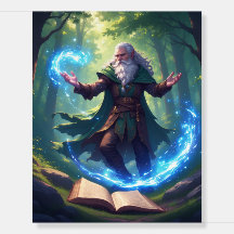 Affiche de Merlin et son livre de magie