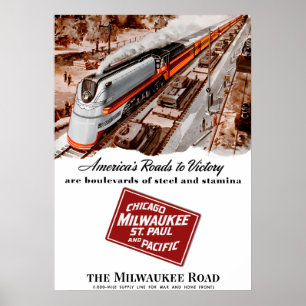 Affiche de Milwaukee Road pendant la Seconde Guerr