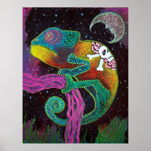 Affiche de minuit de caméléon
