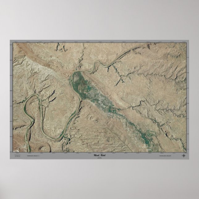 Affiche de Moab, Utah vue de satellite spatial (Devant)