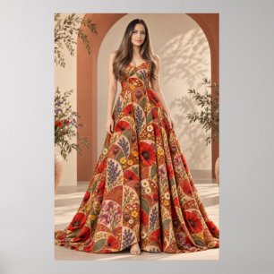 Affiche de mode femme boho florale Botanical Coutu