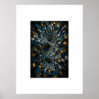 Affiche de mosaïque 3D géométrique Infinity Warp