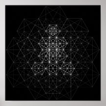 Affiche de motif abstrait de géométrie noir et bla