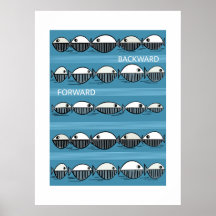 Affiche de motif minimal de poisson vers l'avant e