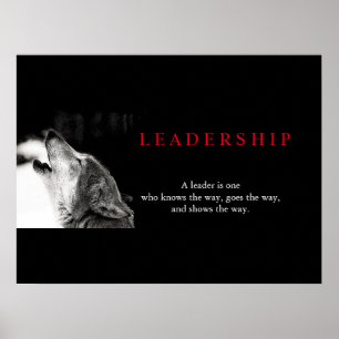 Affiche de motivation blanche noire de loup de