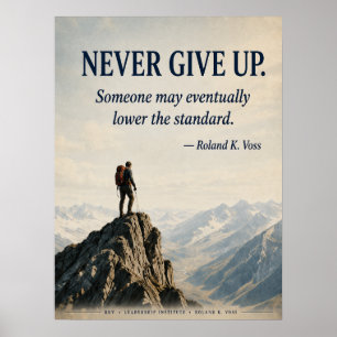 Affiche de motivation drôle Ne jamais abandonner