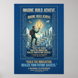 Affiche de motivation Imaginez Construire Réussir