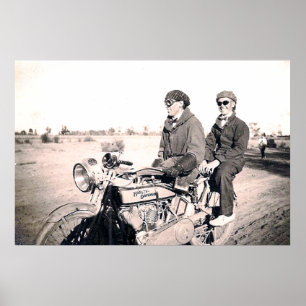 Affiche de moto masculine des années 1920