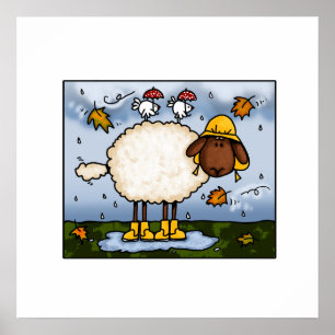 affiche de moutons d'automne