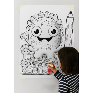 Affiche de mur Cartoon Monster pour enfants à colo
