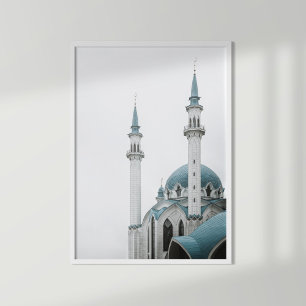 Affiche de mur d'art de mosquée islamique turquois