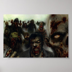 Affiche de mur de Halloween de zombis