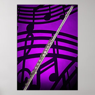 Affiche de musicien de cannelure ou de Flutist