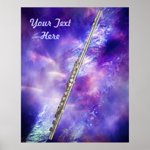Affiche de musicien de cannelure ou de Flutist