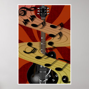 Affiche de musique de guitare