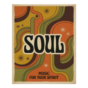 Affiche de musique soul vintage — Vinyle rétro âme