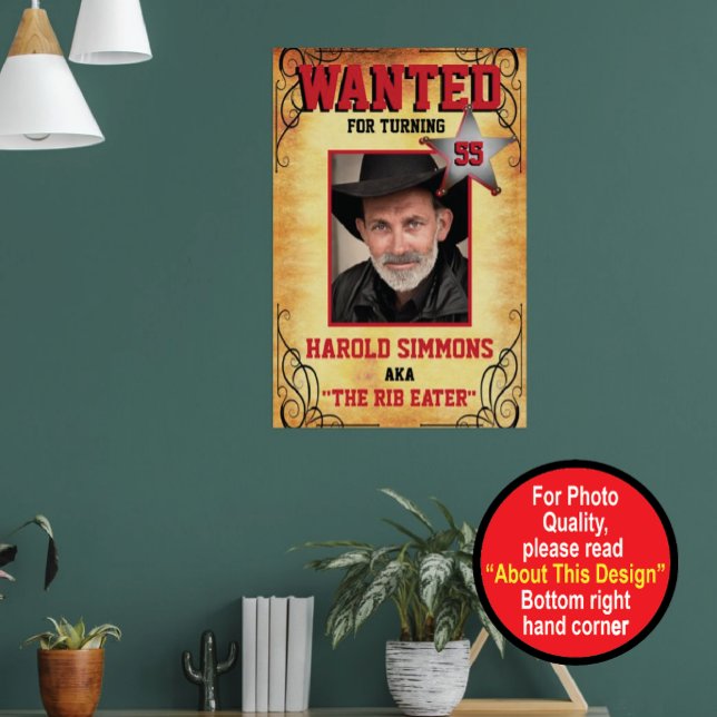 Affiche de naissance Western recherchée (Créateur téléchargé)