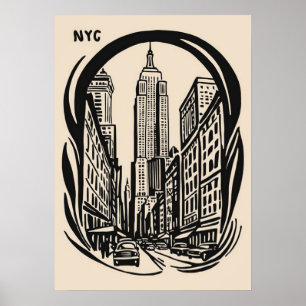 affiche de new york city, nyc skyline art, manhatt