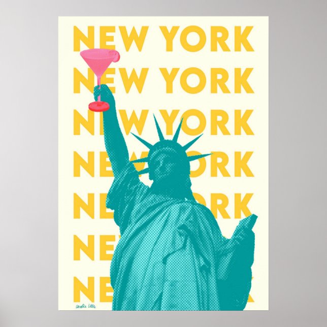 affiche de new york city, nyc skyline art, manhatt (Devant)