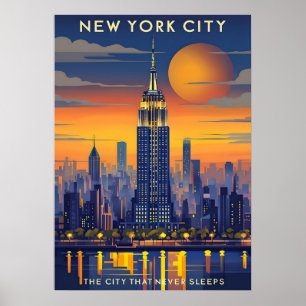 affiche de new york city, nyc skyline art, manhatt