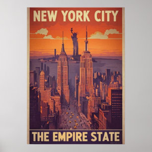 affiche de new york city, nyc skyline art, manhatt