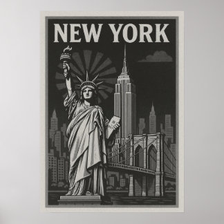 affiche de new york city, nyc skyline art, manhatt