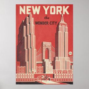 affiche de new york city, nyc skyline art, manhatt