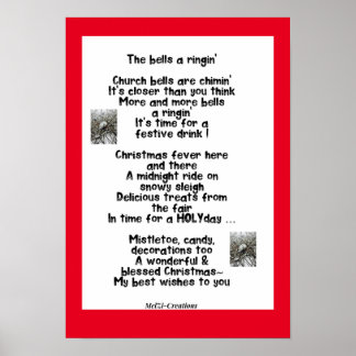 Affiche de Noël avec un beau poème sentimental