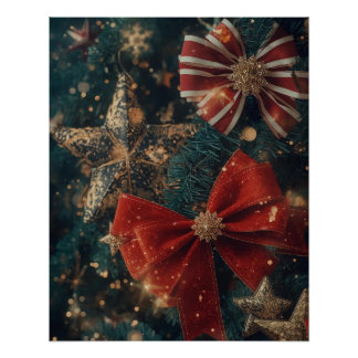 Affiche de Noël Bows & Stars
