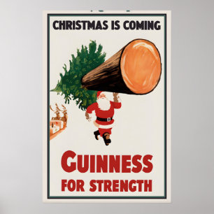 Affiche de Noël Guinness Santa Impression  Stout I