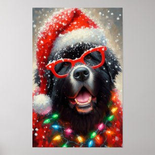Affiche de Noël Silly Newfie