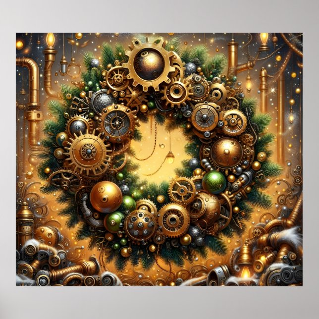 Affiche de Noël Steampunk (Devant)
