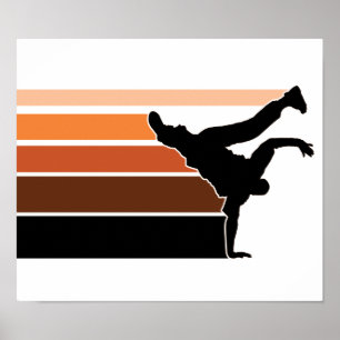 Affiche de noir d'orgn de gradient de BBOY