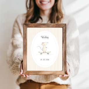 Affiche de nom de date de la nurserie de la souris
