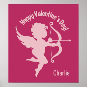 Affiche de nom en option Valentine Cupid
