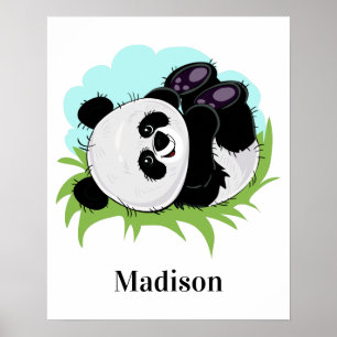 Affiche de nom personnalisé Cute Panda