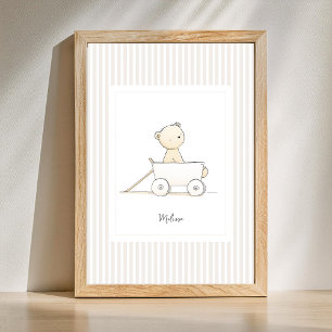 Affiche de nom personnalisé - Ourson mignon dans u