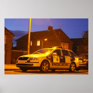 affiche de nuit de voiture de police