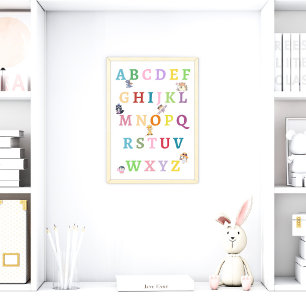 Affiche de nurserie alphabetique pour bébé avec de