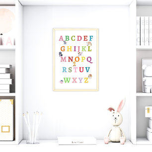 Affiche de nurserie alphabetique pour bébé avec de