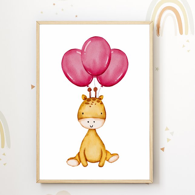 Affiche de nurserie ballon girafe décoration de ch (Créateur téléchargé)