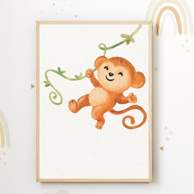 Affiche de nurserie de singe mignon décoration de  (Créateur téléchargé)