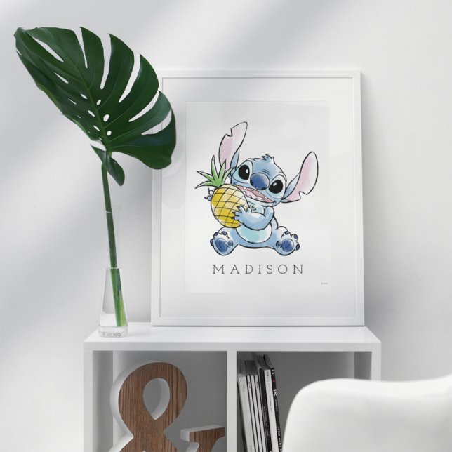 Affiche de nurserie en aquarelle Disney's Stitch A (Créateur téléchargé)